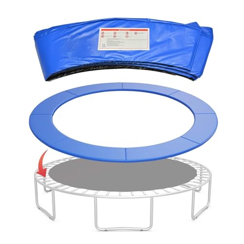 Wasserdichte blaue Trampolin-Federabdeckung, 3 m, Ersatz-Sicherheitspolster für 1,8 m Trampoline ohne Stangenlöcher von Generisch