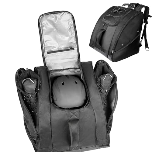 Wasserdichter Skischuhtasche Rucksack, 50 l, Ski-Zubehör-Rucksack für Snowboardschuhe, langlebige und geräumige Skiausrüstungstasche mit mehreren Fächern für Reisen, 40 x 30 x 11 cm von Generisch