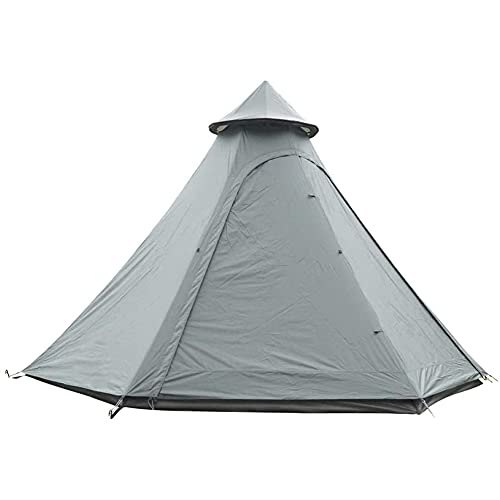 Wasserdichtes Tipi-Zelt für Erwachsene – Doppelschichtiges Indianer-Tipi-Zelt für Familienausflug im Freien – Jurtenglockenzelt mit Turmpfosten von Generisch