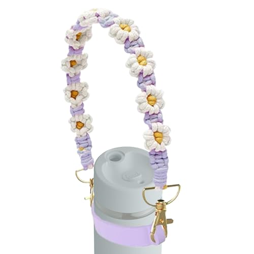 Wasserflaschen-Tragegriff, gewebter Wasserflaschenhalter mit Gurt, rutschfestes Umhängeband für Spaziergänge, Wandern, Reisen, Wasserflaschenzubehör, violett, Refer to description, Unisex von Generisch