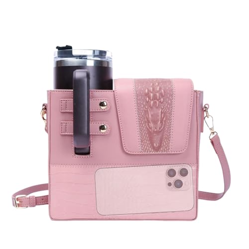 Wasserflaschen-Tragetasche – Wasserflaschen-Tragetasche, isolierter Flaschenträger | bequeme tragbare Tragetasche mit Gurt, Sling Bag Sleeve Pouch Halter, verstellbarer Flaschenhalter für Hikin, rose, von Generisch