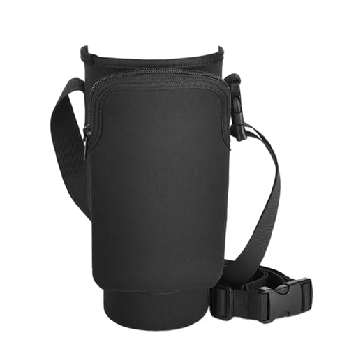 Wasserflaschentasche - Wasserdichter stoßfester Wasserflaschenhalter mit verstellbarem Gurt | Multifunktionale Schutztasche, tragbarer Flaschenträger mit Handyfach für Camping, Schwarz , Refer to von Generisch