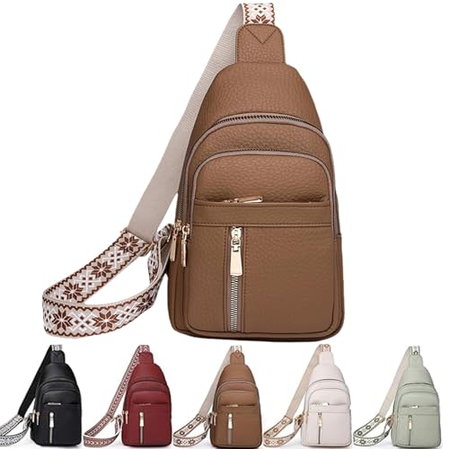 Wbougisay Crossbody Bag für Frauen, Anti-Diebstahl Solid Color Crossbody Bag, große Wbougisay Kapazität Anti-Diebstahl Solid Color Crossbody Bag Frauen für die tägliche Reise (Khaki) von Generisch