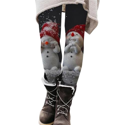 Weihnachten Leggings Damen Bunt Lustig Pants Stretch Bedruckte Strumpfhose Push Up High Waist Fitnesshose Party Muster Streetwear Lang Yoga Hose Laufhose Graffiti Leggings von Generisch