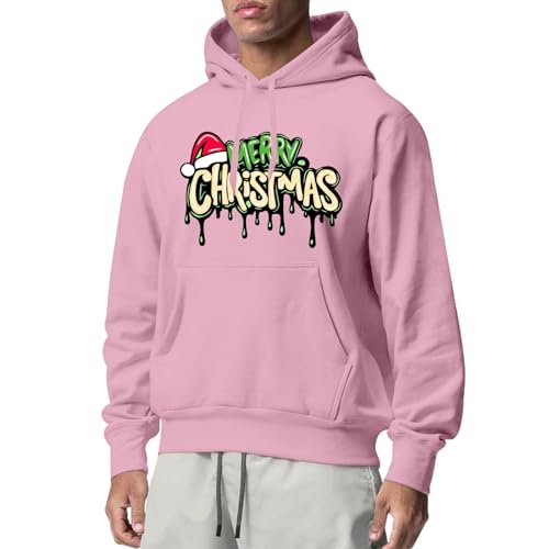 Weihnachts Hoodie, Hoodie Weihnachten Herren Männlich Komfortabel Lose Christmas - Weihnachtspulli Oversized Hoodies Lustig Kapuzenshirt 3D Druck Casual Sweatshirt von Generisch