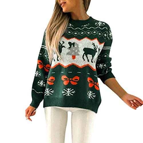 Weihnachtspullover Damen Lustig, Deals of The Day, Weihnachtspulli Pullover Damen Lang Sweatshirt Weihnachtspullover Lustig Katze Weihnachten Sweatkleid Langarm Christmas von Generisch