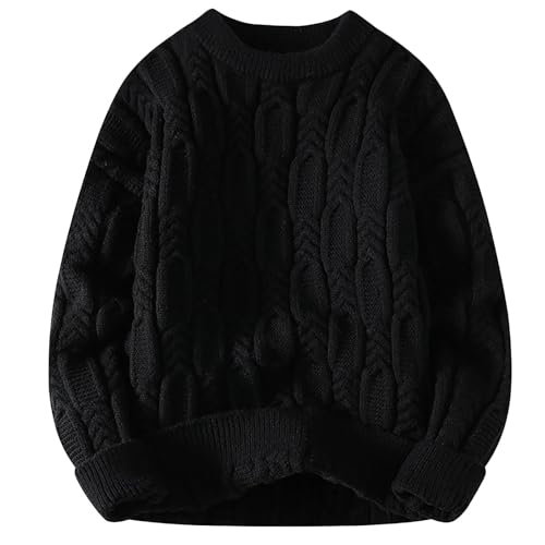 Weihnachtspullover Herren, Sweater Herren Winter Warm Pullover - Sweatshirt Oversize Rollkragenpullover Y2k Fleecepullover Langarm Strukturiertpullover Feinstrick Regular Fit Basic Strickpullover Mit von Generisch