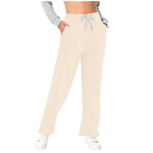 Weite Jogginghose Damen, Freizeithose Damen Baggy Jogginghose - Sporthose Wide Leg Sweathose Bequeme Outdoorhose Trainingshose Weite Baumwolle Joggpants Lang Fitness High Waist Laufhosen von Generisch