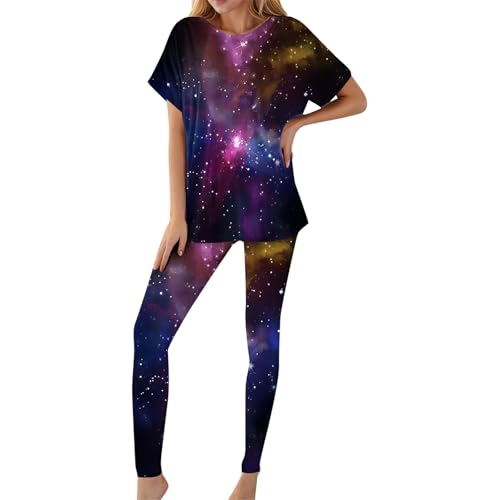 Weltall Kostüm Damen, Planeten Kostüm Damen, Space Kostüm Damen, Galaxy Kostüm Damen, Galaxy Shirt Damen, Galaxy Leggings Damen, Weltraum Kostüm Galaxy T Shirt Damen Tunika Damen Große Größen von Generisch