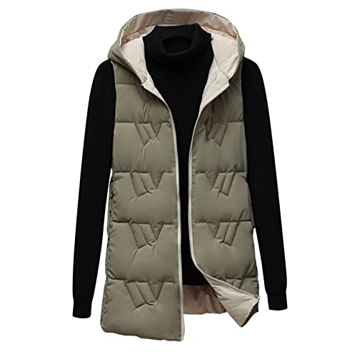 Weste Lang Damen, Damen Weste Herbst, Damen-Westen Weste Damen Wintermantel Lang Winterjacke Leichte Steppweste Daunenmantel Dünne Jacke Herbst Damenwesten Lange Waistcoat Herbstjacke Ärmellose Warm von Generisch