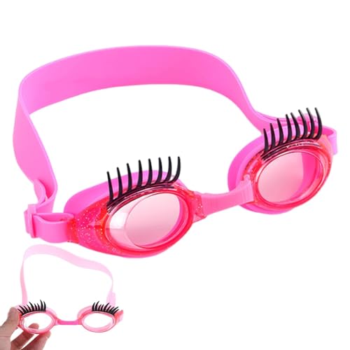 Wimpernbrille zum Schwimmen,Schwimmbrille für Mädchen, Mädchenbrille mit Wimpern-Design, Schwimmbrille mit verstellbaren Trägern, Anti-Beschlag-Brille, inklusive Schutzhülle von Generisch