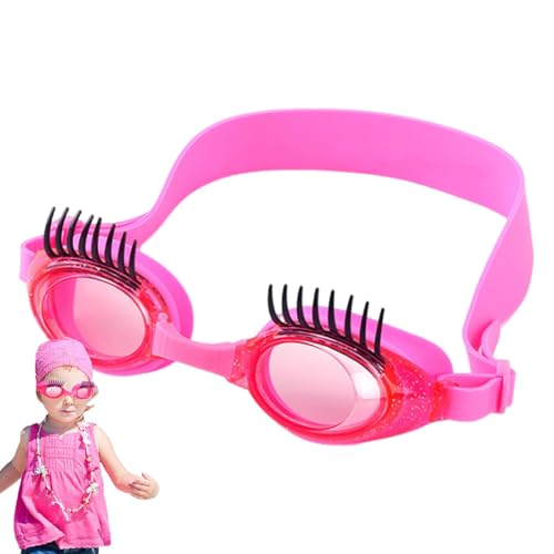 Wimpernbrille zum Schwimmen,Schwimmbrille für Mädchen | Mädchenbrille mit Wimpern-Design - Rutschfeste, auslaufsichere, UV-Schutz, verstellbare Antibeschlagbrille mit Etui für Mädchen und Frauen von Generisch