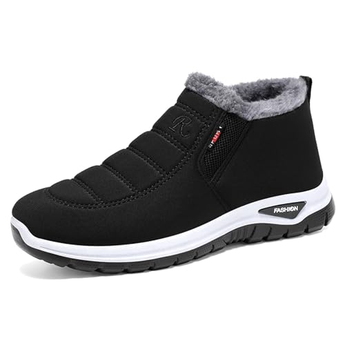 Winter Schuhe Herren Warm, Winterschuhe Herren Damen rutschfeste Schneestiefel für Paar Winter Warme Stiefel Trekkingschuhe mit Gefüttert Walkingschuhe Winterschuhe Schwarz Baumwollschuhe von Generisch