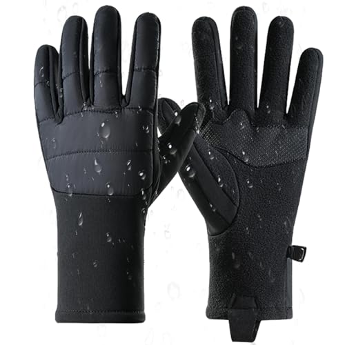 Winterhandschuhe Touchscreen, thermische winddichte wasserdichte Winterhandschuhe | Winter-Fahrradhandschuhe für kaltes Wetter - Vollfinger-Fäustlinge, verstellbar, Touchscreen, winddicht, rutschfest, von Generisch