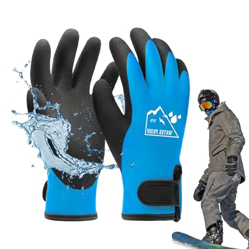 Winterhandschuhe für Herren, wasserdicht, winddicht, Fäustlinge für Herren, kaltes Wetter, warme Handschuhe, wasserdichte Laufhandschuhe, Fahrradhandschuhe für den Winter, warme Wanderhandschuhe, von Generisch