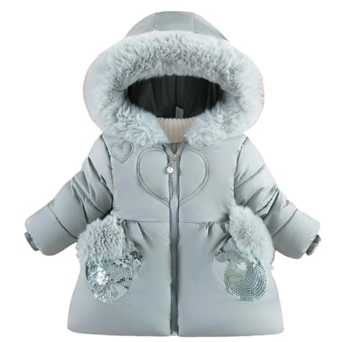 Winterjacke Teenager Mädchen Winter Lange Wintermantel Leichte Steppjacke Leichte Kinderjacken Steppjacke Daunenjacke Mit Kapuze Jacken Blau 90 von Generisch