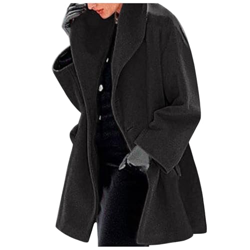 Wintermantel Wolle Damen, Wintermantel Damen Wolle Wolle Wintermantel Wool Coat Winter Wollmantel Damenmantel Beige Autumn Mantel Winterjacke Lang Elegant Damenmode Winter Coat von Generisch