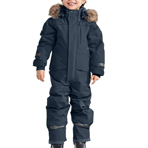 Winteroverall Mädchen Jungen Verdickt Warm Outdoor Winddicht Baby Winteranzug Schneeanzüge Overall Unisex Gefüttert Schneeoverall Babyoverall Blau 160 von Generisch