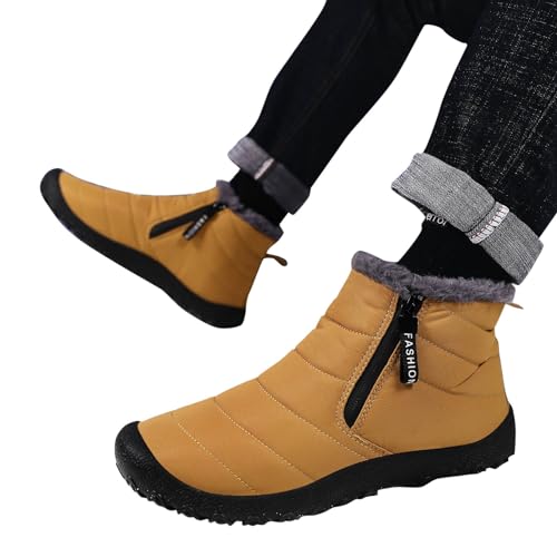 Winterschuhe Damen,Winterschuhe Herren Damen Wasserdicht-Winterstiefel Barfußschuhe Winterboots Schuhe Winter Warm-Wanderschuhe Stiefeletten Gefüttert Wetterfeste Winter Sneaker rutschfeste von Generisch