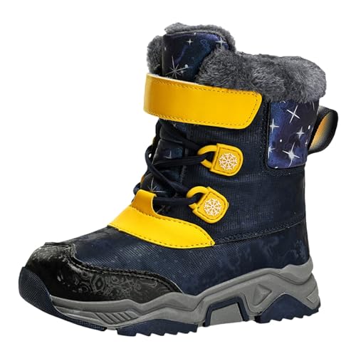 Winterschuhe Mädchen rutschfeste Wasserdicht Winterstiefel Schneestiefel Sport Outdoor Schneeschuhe Warm Gefüttert Schwarz Snowboots Wanderstiefel Trekking Winter Stiefeletten Snow Boots von Generisch