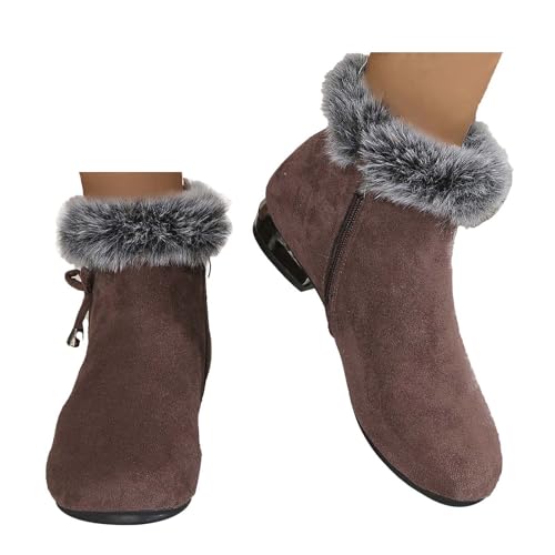 Women's Shoes Sale Damen Winterschuhe Knöchelschuhe Winterstiefel Zum Schnüren 36 Mädchen Gefüttert Fall Boots Winter Barfußschuhe Sportschuhe Braun,37 von Generisch