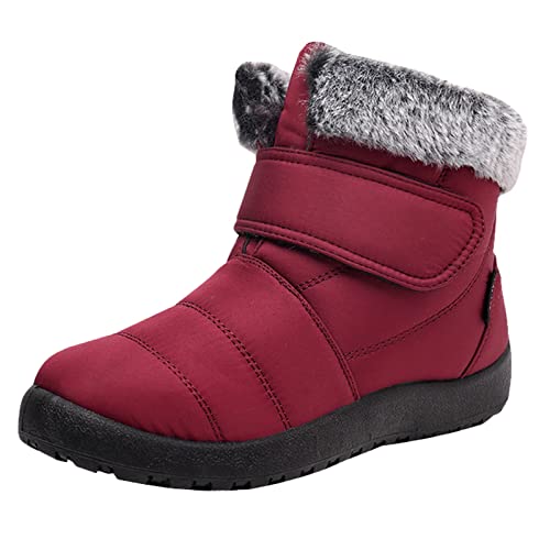 Women's Shoes Sale Winter Sneaker Damen Winterstiefel Gefüttert Für Knöchelschuhe 2024 Winterschuhe Schuhe Weite H Outdoor Stiefel Halbschuhe-Damen Rot,38 von Generisch