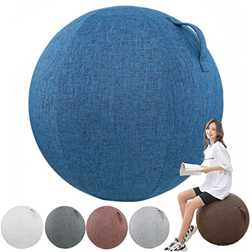 Yoga Ball Cover 55/65/75cm Baumwolle + Leinen für Gymnastikball Schutz Skin Wrap mit Griff - Einfach zu bedienendes Yoga-Ball-Zubehör von Generisch