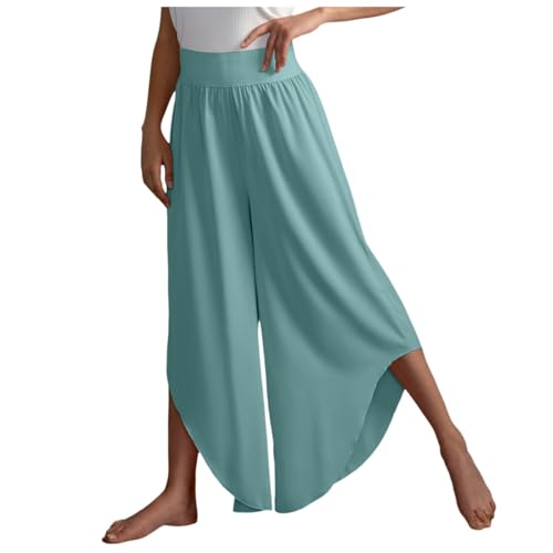 Yogahose Damen Palazzo Hose Hohe Taille Wickelhose Leichte Sommerhose Pumphose Mit Taschen Weite Hose Mintgrün XXL Yogahose Damen Palazzo Hose Hohe Taille Wickelhose Leichte Sommerhose Pumphose Mit Taschen Weite Hose Mintgrün XXL von Generisch