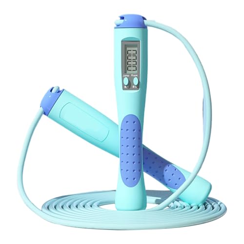 Zähler-Springseil, intelligentes digitales Springseil, Geschwindigkeits-Springseile verstellbar, leichte Kabel für Zuhause, Fitnessstudio, Fitnessübungen und Cardio-Workout, PVC, Stahldrahtkern, 2,8 m von Generisch