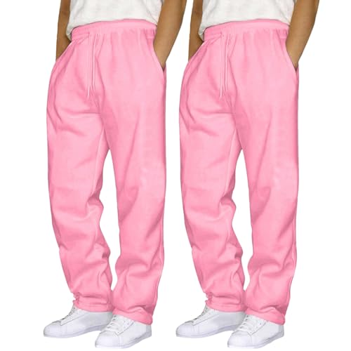 angebote des tages heute blitzangebote, 2PC Jogginghose Herren Baumwolle Fleece Sweathose Lange Sport Hose Winter Warme Jogger Trainingshose Relaxing Hose Elastische Taille Sweathose Activewear Männer von Generisch