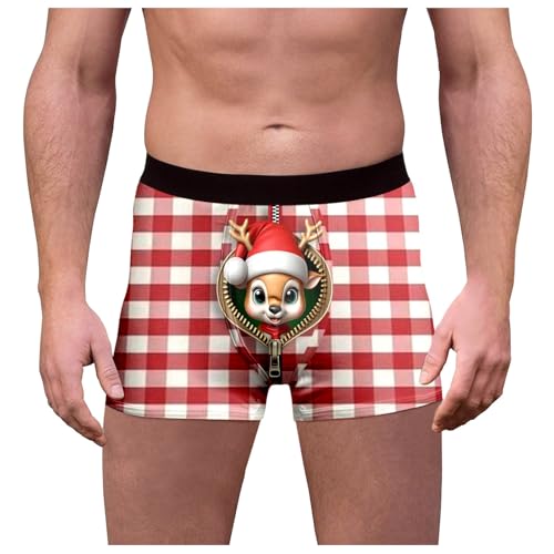 bambus boxershorts herren, Weihnachtsunterhose Herren Männer Weihnachten Locker Boxershorts - Adventskalender Weihnachtsboxershort Lustige Weinachten Kostüm Casual Witzige Weihnachtsmann Sport Persona von Generisch