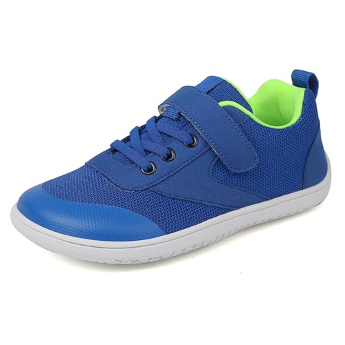 barfußschuhe Kinder, Unisex Kinder Barfußschuhe Barfuß Sneaker - Breite Schuhe Kleinkind Klettverschluss Minimalistische rutschfest Atmungsaktiv Hausschuhe Traillaufschuhe von Generisch