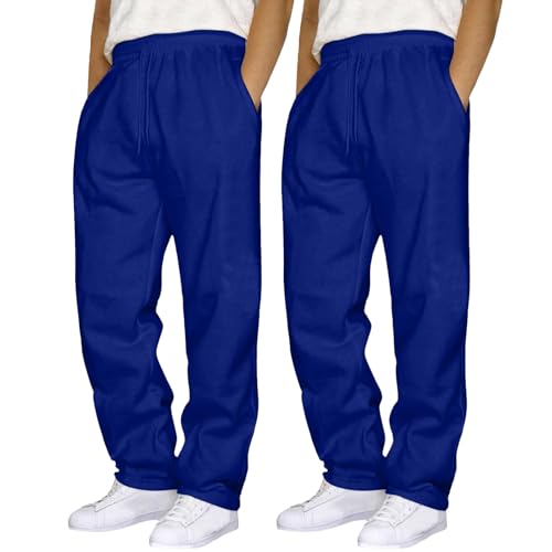 black friday angebote 2024, 2PC Jogginghose Herren Baumwolle Fleece Sweathose Lange Sport Hose Winter Warme Jogger Trainingshose Relaxing Hose Elastische Taille Sweathose Activewear für Männer von Generisch