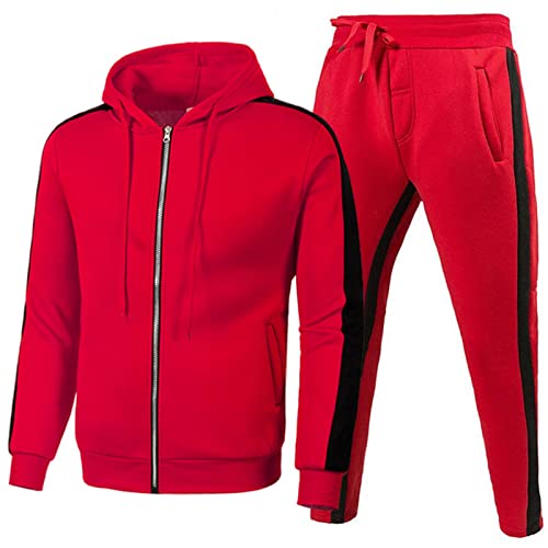 blitzangebote des Tages, Jogginganzug Herren Pullover Sportanzug - Sportbekleidung Streatwear Outfit Baumwolle Langarm Kapuzenpullover 2-Teilig Hausanzug Hoodie Und Baggy Sporthose Teenager Tracksuit von Generisch