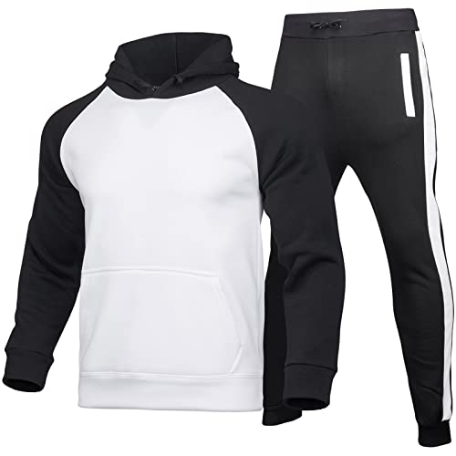 blitzangebote des Tages, Jogginganzug Herren Trainingsjacke Tracksuit - Sportbekleidung 2-Teilig Streatwear Zweiteiler Freizeitanzug Y2k Baumwolle Langarm Mit Taschen Hausanzug Winter Kapuzenja von Generisch