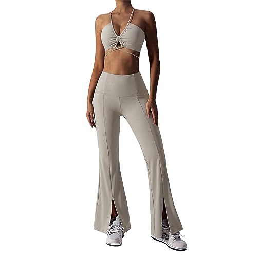 blitzangebote des Tages, Yoga Outfit Set Damen 2 Teiler Sport - Sportkleidung Jogginganzug Zweiteiler Workout Sexy Kleidung Nahtloses Trainingsanzug Freizeitanzug von Generisch