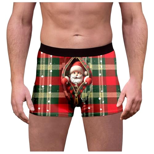 boxershorts herren lustig, Weihnachts Boxershorts Herren Baumwolle Lustige Weihnachtsunterhose - Männergeschenke Weinachten Kostüm Witzige Unterhosen Christmas Motiv Komfortabel Personalisiert Unterwä von Generisch