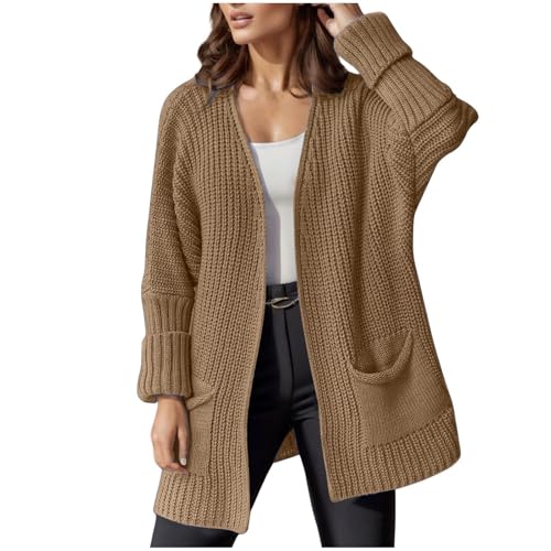 cardigan damen sommer, Strickjacke Damen Mit Knöpfen Cardigan - Herbstmantel Dünner Häkelpulli Sommer Strickpullover Casual Strickweste Winter Grobstrickjacke Langarm Grobstrick-Cardigan Open Front Sw von Generisch