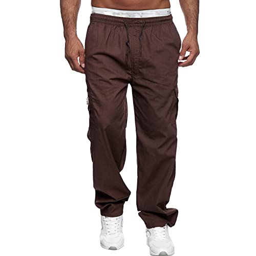 cargo hosen herren, Hose Herren Mit Taschen Arbeitshosen - Baggy Sporthose Lang Outdoorhose Sommerhose Wanderhose Trainingshose Lange Regular Fit Cargo Baumwollhose Freizeithose Trekkinghose Men Pants von Generisch