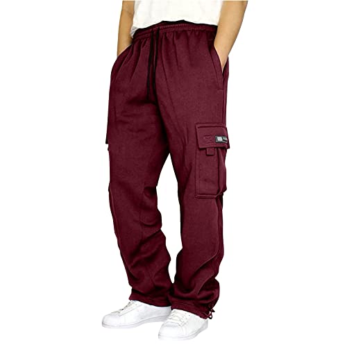 cargohose herren, Arbeitshosen Herren Lang Cargohose - Trainingshose Sommerhose Freizeithose Joggpants Wanderhose Outdoorhose Baggy Jogginghose Casual Loose Fit Sweatpants Mit Tasche Männer Sweathosen von Generisch