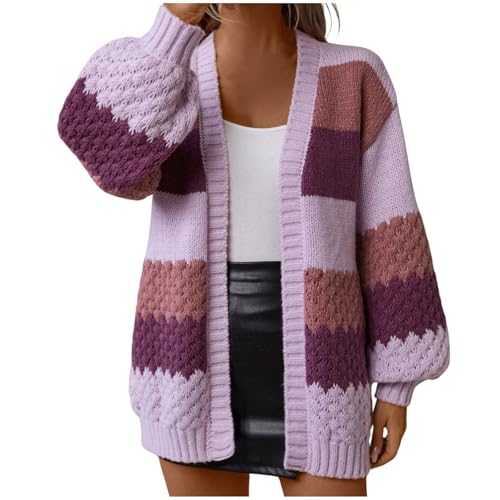 damen strickmantel lang, Cardigan Damen Sommer Strickjacke - Strickmantel Elegant Bolerojacke Frauen Langarmshirt Winter Übergangsjacke Leichte Lang Mit Taschen Und Knöpfen Long V-Ausschnitt Knopfleis von Generisch