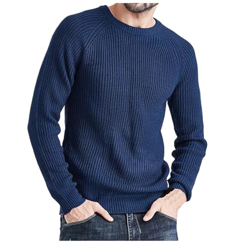 fleece pullover herren, Pulli Herren Ohne Kapuze Strickpullover - Strickpulli Merino Fleecepullover Herbst Winter Rollkragenpullover Longsleeve Sweater Y2k Sweatshirts Pullover Mit Rundhals Langarm Wa von Generisch