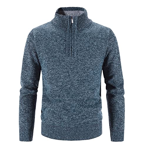 fleece pullover herren, Pullover Herren Rollkragenpullover Sweater - Winterpullover Warm Arbeitspullover Norweger Fleecepullover Longsleeve Merino Sweatshirts Kapuzenpullover | Strickpullover Für Männ von Generisch