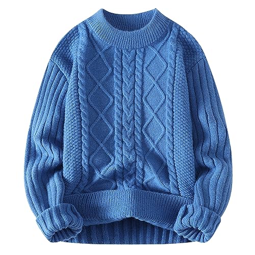 fleece pullover herren, Pullover Herren Winter Warm Pulli - Fleece Sweatshirts Aesthetic Langarmshirt Elegant Arbeitspullover Strick Sweater Norweger Winterpullover Kapuzenpullover | Strickpullover Fü von Generisch