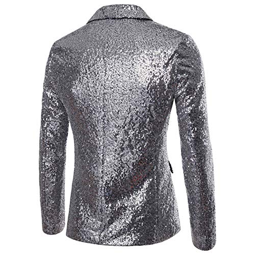 glitzer blazer herren, Sakko Herren Glitzer Blazer - Festival Outfit Freizeit Anzug Sportlich Pailettenjacke Party Jacke Herrenmode Jacket Geschenk Outerwear Reverskragen Smokingjacke Club Karneval Ko von Generisch