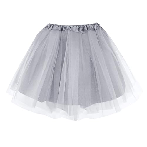 grauer tüllrock damen, Tüll Damen 80er 50er Tüllrock - Rockabilly Petticoat Tutu Unterrock Kurz Ballett Tanzkleid Ballkleid Teen Dance Dress Up Party Zubehör Rot Tanzkleidung Ballettkleidung Jahre Out von Generisch