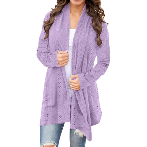 grobstrickjacke damen, Cardigan Damen Leichte Strickjacke - Bolerojacke Winter Grobstrickjacke Casual Kuscheljacke Dünner Strickcardigan Sommer Pullover Lang Mit Taschen Und Knöpfen Long Elegant V-Aus von Generisch