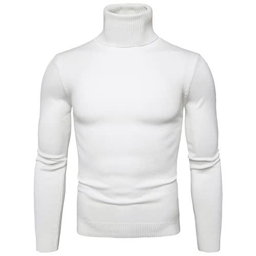 herren pullover winter, Sweater Herren Rollkragenpullover Strickpullover - Y2k Winterpullover Longsleeve Strickpulli Herbst Winter Sweatshirt Merino Langarmshirt Pullover Mit Rundhalsausschnitt Feinst von Generisch