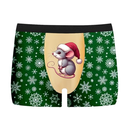 herren shorts unterwäsche, Boxershorts Herren Weihnachten Baumwolle Personalisierte Unterhose - Adventskalender Weihnachtsunterhose Witzige Weihnachtsboxershort Komfortabel Weihnachtsmann Kostüm Locke von Generisch