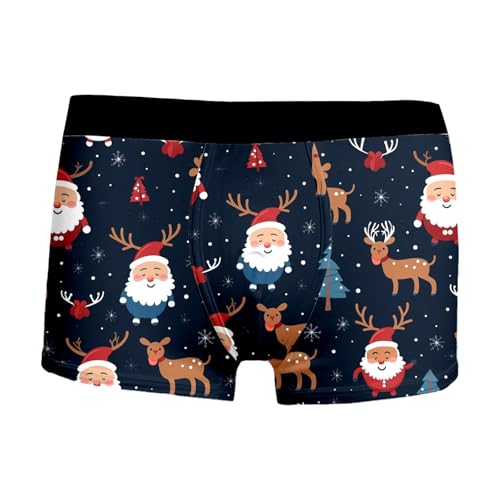 herren shorts unterwäsche, Boxershorts Herren Weihnachten Männer Locker Weihnachtsunterhose - Männergeschenke Lustige Unterhosen Baumwolle Weihnachtsmann Kostüm Sport Adventskalender Leicht Bequeme Bo von Generisch